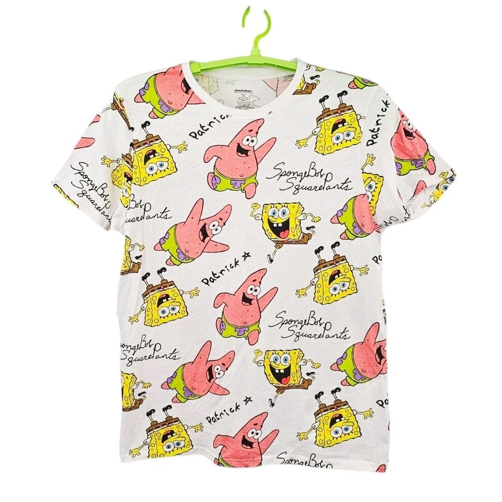 Nickelodeon‎ SpongeBob & Patrick All-Over Print T-Shirt Size XL Unisex